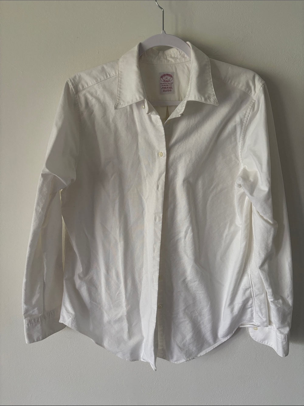 Brooks Brothers The Original Polo Shirt Classic Fit White Button-Up Shirt